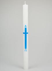 Cero di Processione Alpha Omega 34 cm - Blu
