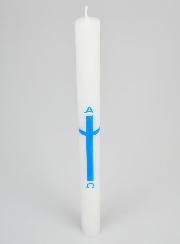 Cero di Processione Alpha Omega 34 cm - Blu