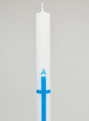 Cero di Processione Alpha Omega 34 cm - Blu