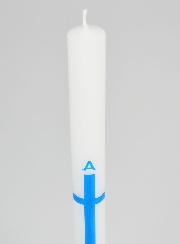 Cero di Processione Alpha Omega 34 cm - Blu