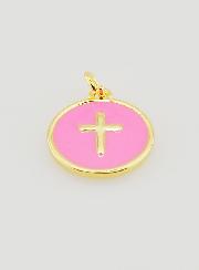Medaglia Croce - Smalto Rosa