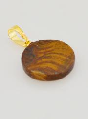 Medaglia Traslucida con Croce - Marrone