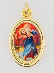 Medaglia San Cristoforo Dorata - 25 mm