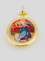 Medaglia San Cristoforo Dorata - 25 mm