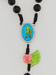Rosario Madonna Miracolosa in Vetro Nero