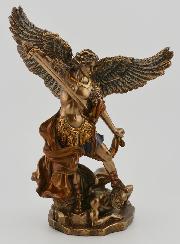 Statua Religiosa di San Michele in Bronzo - 15 cm