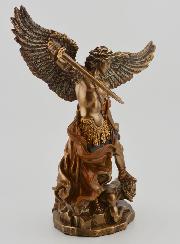 Statua Religiosa di San Michele in Bronzo - 15 cm