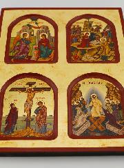 Icona Religiosa dei Misteri della Vita di Cristo - 22cm