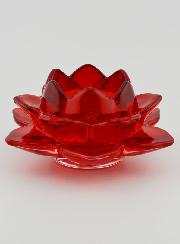 Portacandela Fiore di Loto - Rosso