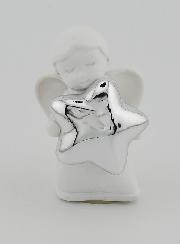 Angelo con Stella Argentata - 6 cm