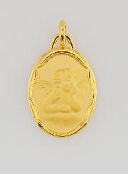 Medaglia Angelo Protettore in Placcato Oro - 20 mm