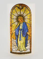 Portacandela LED - Madonna Miracolosa & Preghiera