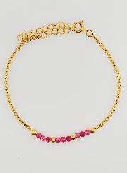 Bracciale in Acciaio Inox e Calcedonio Rosa
