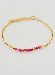 Bracciale in Acciaio Inox e Calcedonio Rosa