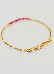 Bracciale in Acciaio Inox e Calcedonio Rosa
