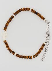 Bracciale Croce e Pietre Marroni