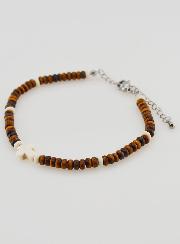 Bracciale Croce e Pietre Marroni