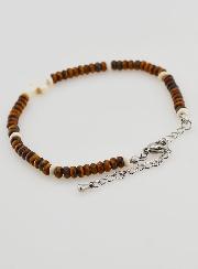 Bracciale Croce e Pietre Marroni