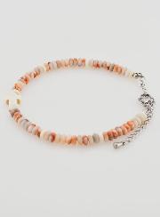 Bracciale Croce e Pietre Granito Rosa
