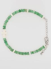 Bracciale Croce e Pietre in Vetro Verde