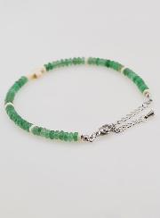 Bracciale Croce e Pietre in Vetro Verde