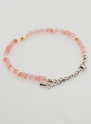 Bracciale Croce e Pietre in Vetro Rosa