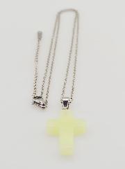 Collana Religiosa Catena in Inox & Croce Fosforescente