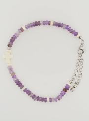 Bracciale Croce e Pietre in Vetro Viola