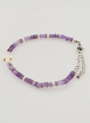 Bracciale Croce e Pietre in Vetro Viola