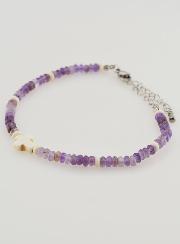 Bracciale Croce e Pietre in Vetro Viola