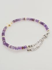 Bracciale Croce e Pietre in Vetro Viola