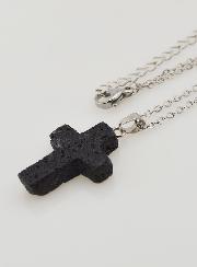 Collana Religiosa Catena in Inox & Pietra Lavica