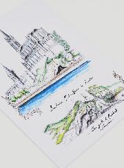 Cartolina Santuario e Grotta di Lourdes