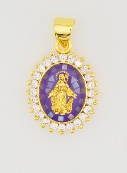 Medaglia Vergine Miracolosa Viola - 17mm