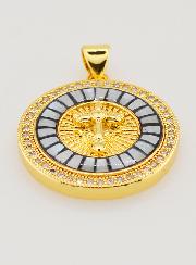Medaglia Croce & Smalto Nero - 22mm