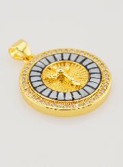 Medaglia Croce & Smalto Nero - 22mm