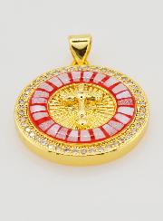 Medaglia Croce & Smalto Rosso - 22mm