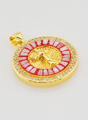 Medaglia Croce & Smalto Rosso - 22mm