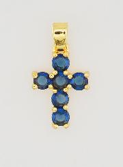 Ciondolo Croce Ossidi di Zirconio - Blu