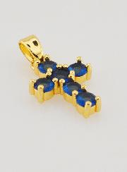 Ciondolo Croce Ossidi di Zirconio - Blu