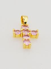 Ciondolo Croce Ossidi di Zirconio - Rosa