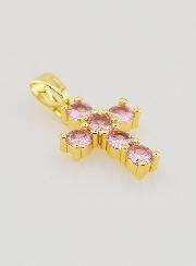 Ciondolo Croce Ossidi di Zirconio - Rosa
