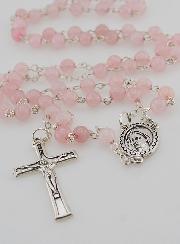 Rosario in Pietre Naturali di Quarzo Rosa