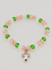 Bracciale con Croce - Perle in Vetro Multicolori