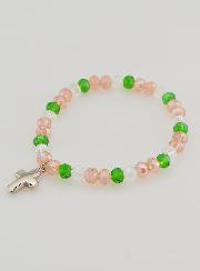 Bracciale con Croce - Perle in Vetro Multicolori