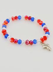 Bracciale con Croce - Perle in Vetro Multicolore