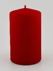Candela Decorativa Effetto Velluto Opaco - Rosso