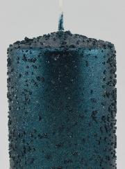 Candela di Natale con Glitter - Blu Verde