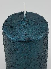 Candela di Natale con Glitter - Blu Verde