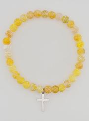 Bracciale Religioso Croce e Agata - Giallo